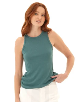 Bailey Feather Rib High Neck Tank
