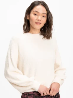 Clara Fuzzy Pullover Crew Neck Sweater
