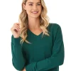 Elyzza Feather Fleece V-Neck Pullover