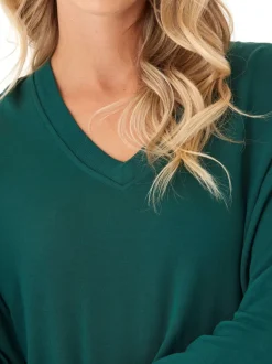 Elyzza Feather Fleece V-Neck Pullover