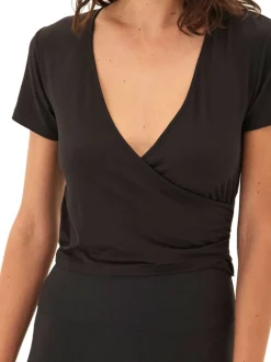 Faylinne Heather Luxe Jersey Wrap Tee