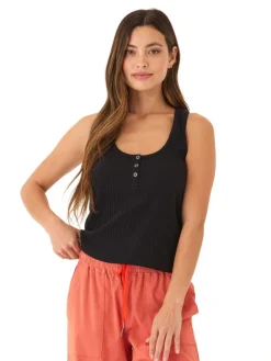Kathy Organic Rib Henley Tank