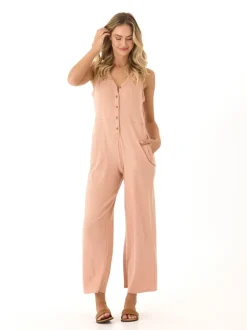Livvie Smocked Jersey Jumpsuit