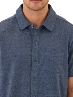 Paxton Black Fleck Triblend Button-Down Pocket Shirt