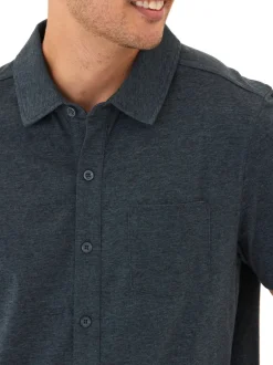 Paxton Black Fleck Triblend Button-Down Pocket Shirt