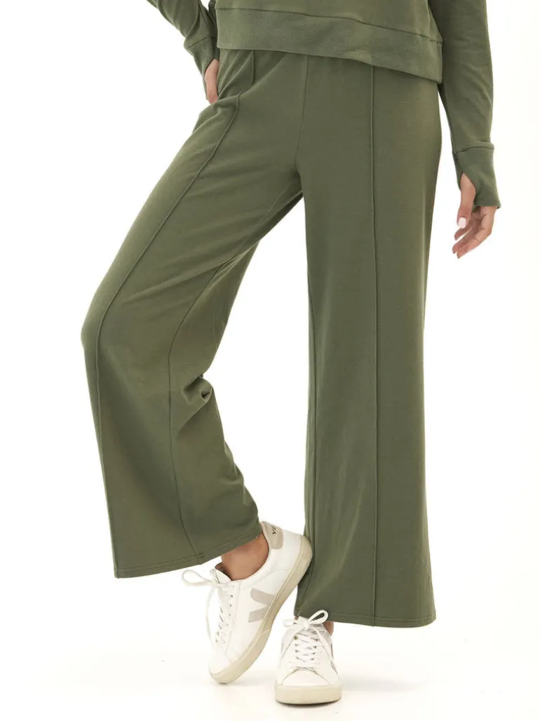 Shiloh Cozy Fleece Rib Mix Wide Leg Pant