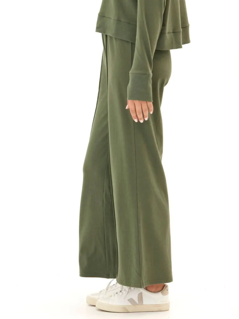 Shiloh Cozy Fleece Rib Mix Wide Leg Pant