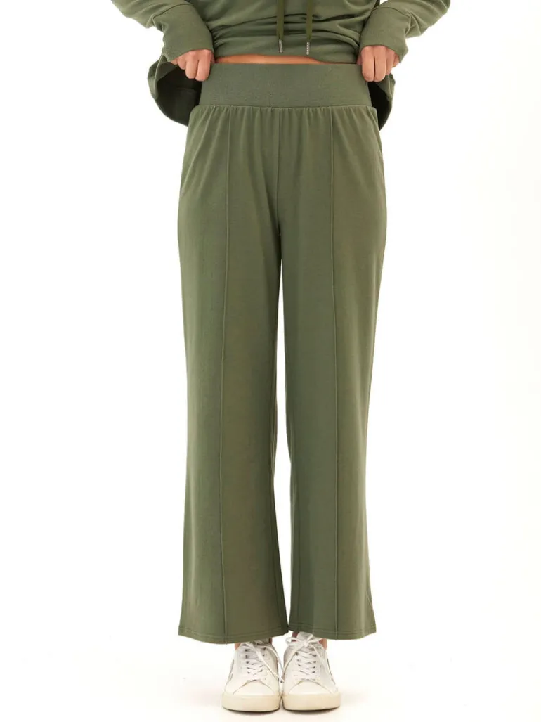 Shiloh Cozy Fleece Rib Mix Wide Leg Pant