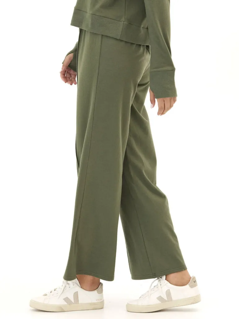 Shiloh Cozy Fleece Rib Mix Wide Leg Pant