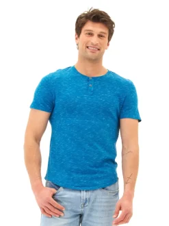 Two Tone Slub Jersey Henley